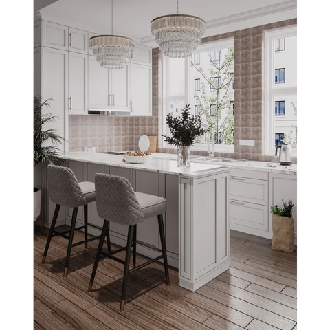 Buy Custom American Style Home Cabinets Custom White Shaker Solid Wood ...