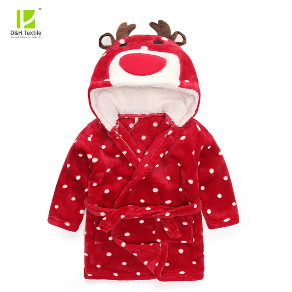 Custom Baby Robe Hoodies Sleepwear Girl Kids Cartoon Soft Children&#39;s Clothing shark  Pajamas