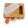 Custom Bamboo Cutting Board with Tray Storage Boxes Container Kitchen Food Vegetable Meat Fruit Chopping Block with Drawer