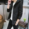 custom Black Streetwear Hooded Everyday Spring Outdoor Men Windbreaker cotton jacket
