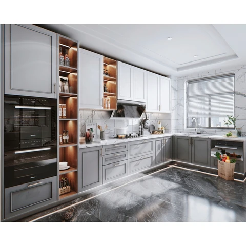 Buy Custom Kitchen Cabinets Complete Sets Mdf Wood Hanging Cabinets ...