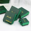 Custom Logo Elegant Green Jewelry Packaging Box Earring Pendant Gift box With Ribbon Bow