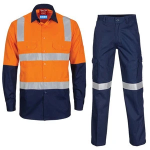 Custom Made Reflective Safety Work Wear Hi Vis Clothes For Construction Coal Mining