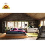 Custom made steel structure frame modern hotel wooden prefab house