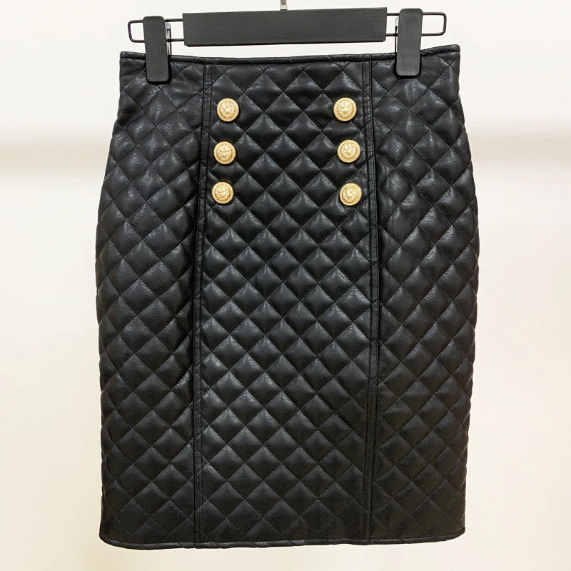 Custom oem women&#x27;s leather skirt ladies black pu elegant pencil skirts