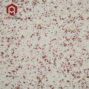 Custom Polished Pink Floor Quartz Stone Tile Price for Kitchen