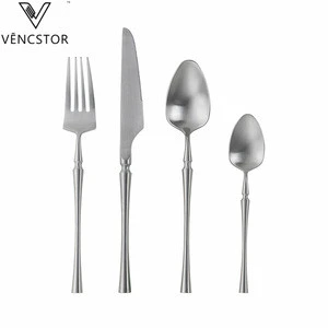 Custom Silverware Cutlery Set Manufacturers Silver Plated Flatware For Restaurant