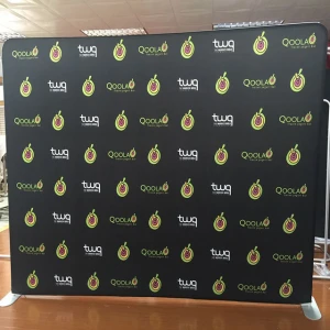 custom straight foldable trade show exhibition step and repeat backdrop banner stand
