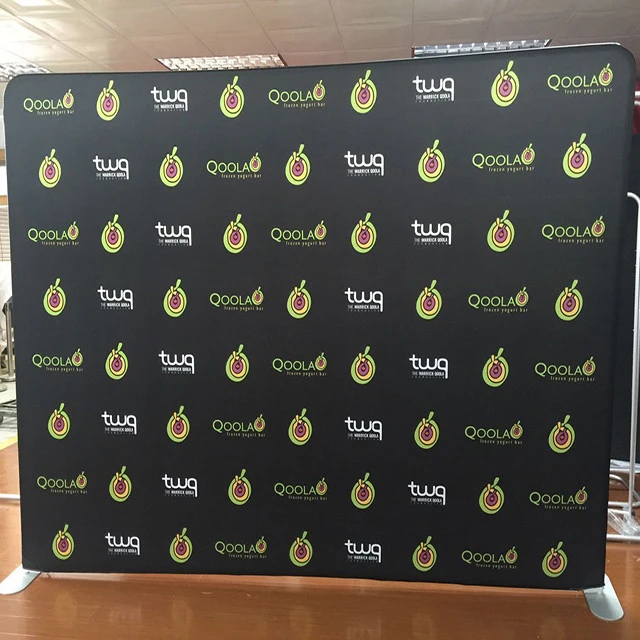 custom straight foldable trade show exhibition step and repeat backdrop banner stand