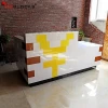 Customize Front Reception Counter Lobby Great Size Plastic Building Blocks PE Reception Desk
