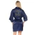 Customize ladies luxury silk long sleeve dressing gown, knee length gown robe