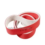 Customized single sided pu synchronous red rubber apl coating T10 timing belt