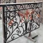 Customized villa decoration s elegant fancy wrought iron railing indoor metal french balcony stair railing