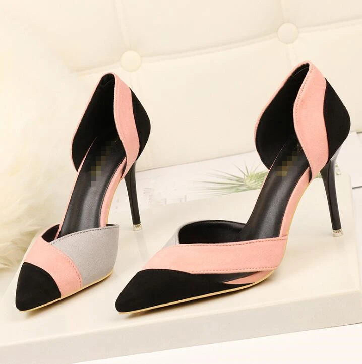 cy11820a Office lady daily work high heel shoes unique thin heel women dating dress shoes party shoes