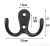 Import decorative furniture Hardware Zinc Alloy black Metal Heavy Duty Coat towel hanger  hat wall robe Clothes hooks from China