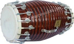 DHOLAK HANDMADE WOOD INDIAN FOLK MUSICAL INSTRUMENT DRUM NUTS N BOLT