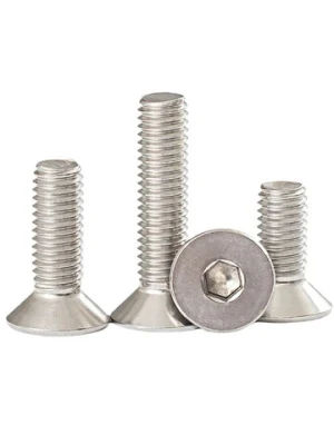 Din7991 Stainless Steel 304 Hex Drive Allen Flat Head Screws Hexagon Socket Cap Countersunk Head Machine Screw