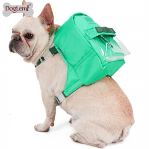 Dog harness with self backpack ,fashion dog pocket saddle bag pet carrier