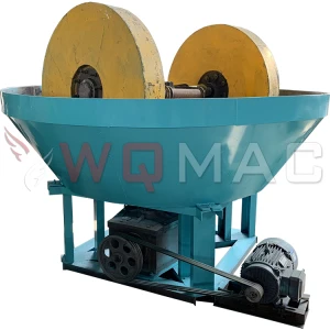 Double roller Vertical wet pan mill for gold ore/Industrial overflowing gold grinding machine/wet grinding machine for sale