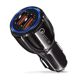 Dual 3.1A+QC3.0 fast charge car charger 10W Dual USB smart fast car charger