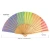 Import Durable Fabric LGBTQ Gift Folding Promotional Wooden Rainbow Hand Fan for Gay Wedding Gift Bisexual Transgender Lesbian from China