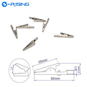 E-RISING Popular Free Sample Silver Metal Clamps Alligator Antistatic ESD Crocodile Clip With Elastic Wire