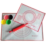 Eco-friendly heat resistant fiberglass silicone baking mat with measure 38 x 58 cm