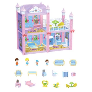 Eco friendly plastic diy toy furniture set miniature education toy doll house