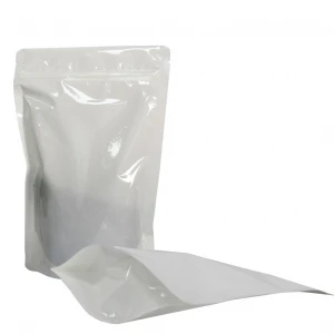 Eco Friendly Unprinted Plain White Compostable Packaging Cosmetics Food Grade Corn Starch Zip Lock Bag