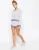 Import Ecoach Wholesale OEM Ladies Scoop Neckline Purple Contrast Lace Trim Long Sleeve Top And Stretch Waist Shorts Pajama Set from China