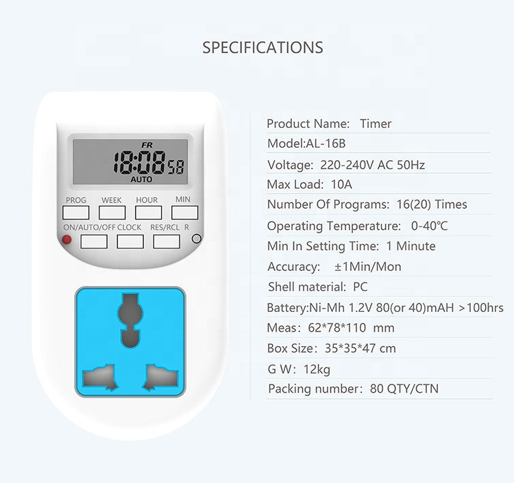 Buy Electronic Digital Timer Switch Socket 24 Hour Cyclic Eu Plug ...