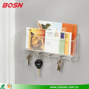 Elegant transparent clear acrylic letter box holder with key hanging