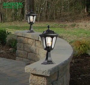 European design aluminum hexagonal gate lantern lamp garden path pillar lights