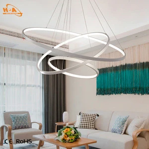European led acrylic round ring pendant lamp living room light