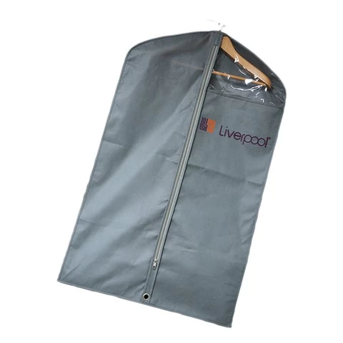 Factory Customized PP Non Woven Suit Cover with Transparent Window Foldable Zipper Garment Suit Bag
