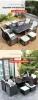 Factory Directly Garden Patio Furniture Tables Chairs Rattan Waterproof Table Chairs Modern Glass Top Outdoor Table Chairs Set