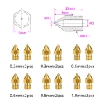 Factory High Quality MK8 3D Printing Brass Tip Nozzle Extruder 1.75mm 3.0mm MK8 Nozzle For 3D Printer Parts