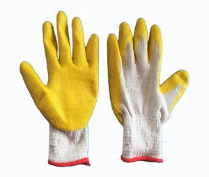 factory price 10 gauge 40g,45g raw white cotton work gloves with latex rubber
