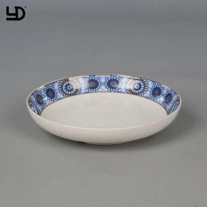 Factory Price Porcelain Rice Dish Round 10&quot; Porcelain Plate Blue and White Ceramic Set 8&#39;&#39; Porcelain Plate Blue