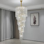 Factory wholesale modern pendant crystal Chandelier stair case light luxury Pendant Light