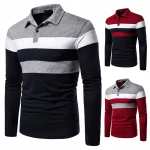 FanLi Autumn Men Long Sleeve T-shirt Three Colors Stitching Tops Matching Street Casual Fashion T-shirt