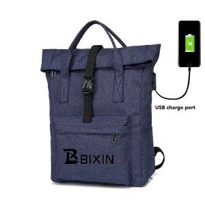 Fashion Casual Custom Foldable Large Capacity Backpack With Laptop Compartment USB Charger Men Travel Bag