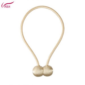 Fashion Cozy Artificial Golden Bandage Magnetic Buckle Wall Hook Round  Metal Accessories Window Curtain Holder For Bedroom