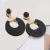 Import Fashion Natural Wood Drop Earrings For Women Retro Elegant Brown Black Wooden Round Dangle Earrings Gifts Jewelry from China
