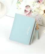 Fashion Vertical Cross Pattern Woman Wallet Tassel Zipper Coin Purse Wholesale