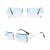 Fashion Women Vintage Ocean Lens Sun Glasses Small Rimless Rectangle Sunglasses 2020