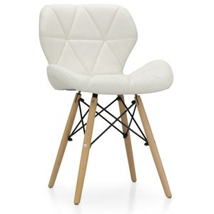 Fashional PU leather living roon dining roon chair with wood legs