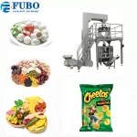FBV-420 VFFS pillow bag puffed food fried chips pop corn processing monoblock packaging line with weighting scales