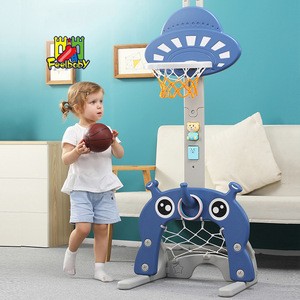 Feelbaby kids sports toy  indoor plastic adjustable children basketball with stand