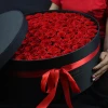 Festival Gifts Wholesale Size D48cm H19cm 99pcs Round Shape Rose Flower Box Luxury Preserved Rose Flower Gift Box